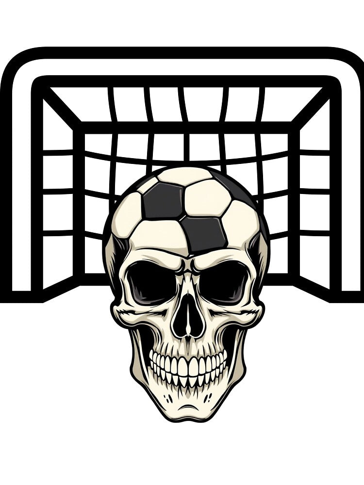 Urban Soccer Skull & Goal Net Illustration by HappySproutArt