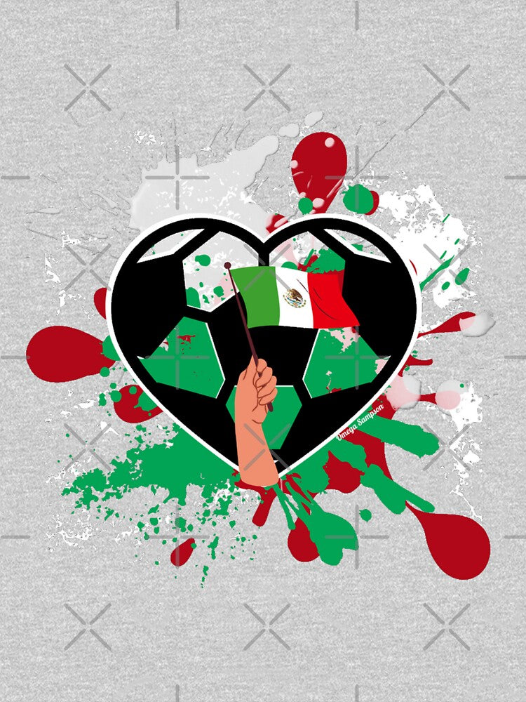 Mexican Flag Pride Soccer Heart by artbyomega