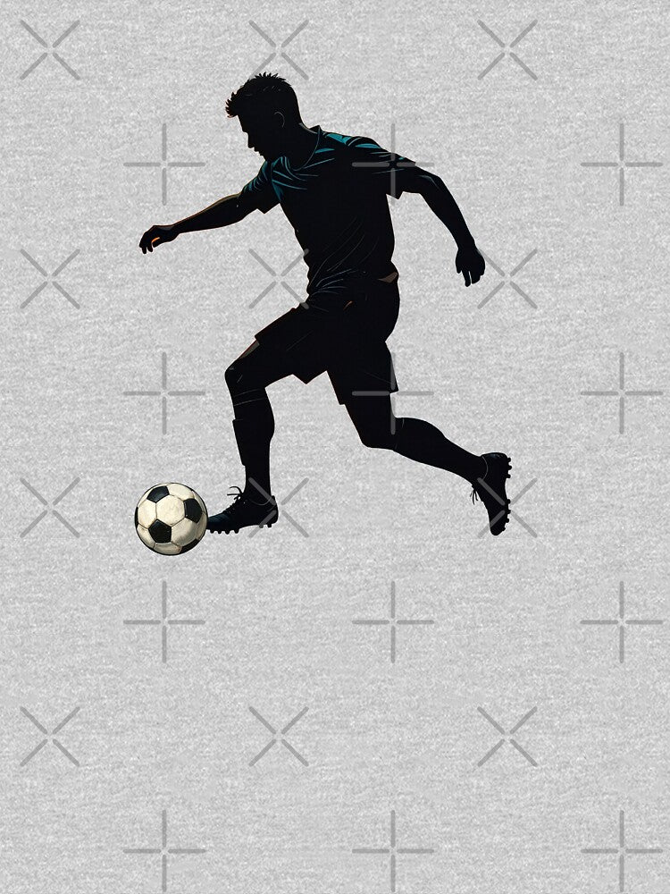 Soccer Player Silhouette — Football Dribbling Action Art Print by icemanphotos