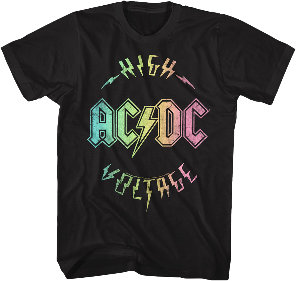 Rainbow High Voltage ACDC T-Shirt Hoodie, Sweatshirt | CiraTrend.com (Image 1)