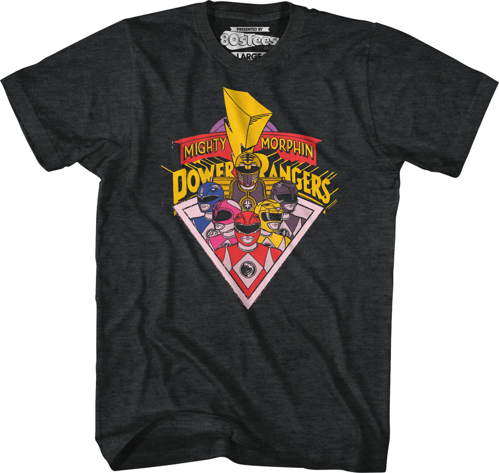 Rangers And Logo Mighty Morphin Power Rangers T-Shirt Hoodie, Sweatshirt | CiraTrend.com (Image 1)