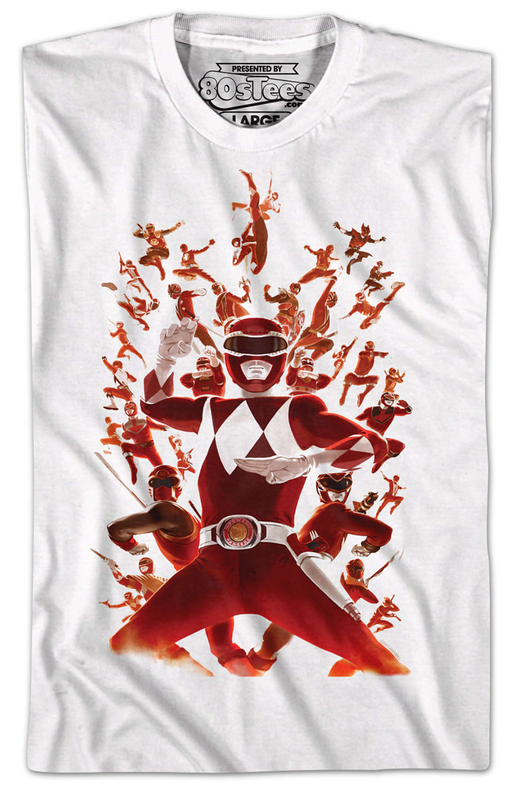Red Ranger Collage Mighty Morphin Power Rangers T-Shirt Hoodie, Sweatshirt | CiraTrend.com (Image 2)