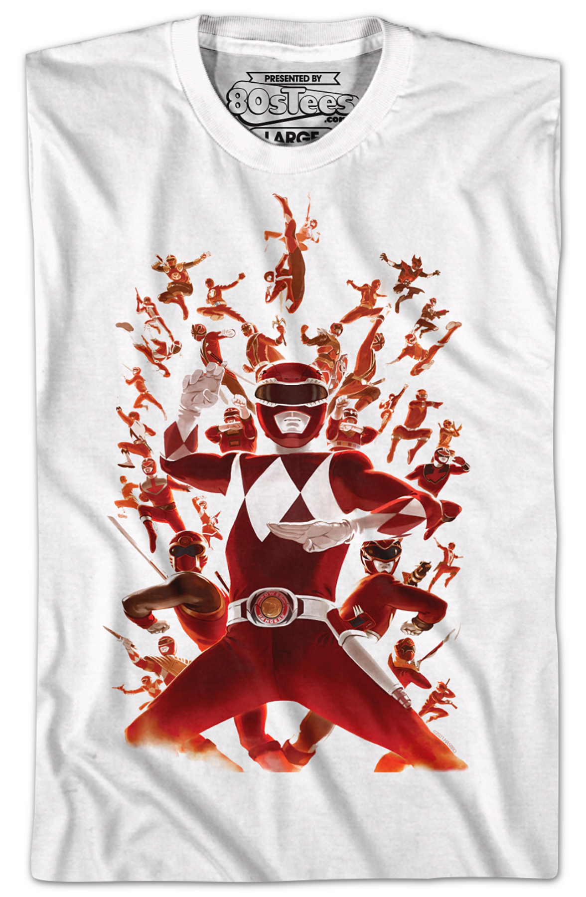 Red Ranger Collage Mighty Morphin Power Rangers T-Shirt Hoodie, Sweatshirt | CiraTrend.com (Image 2)