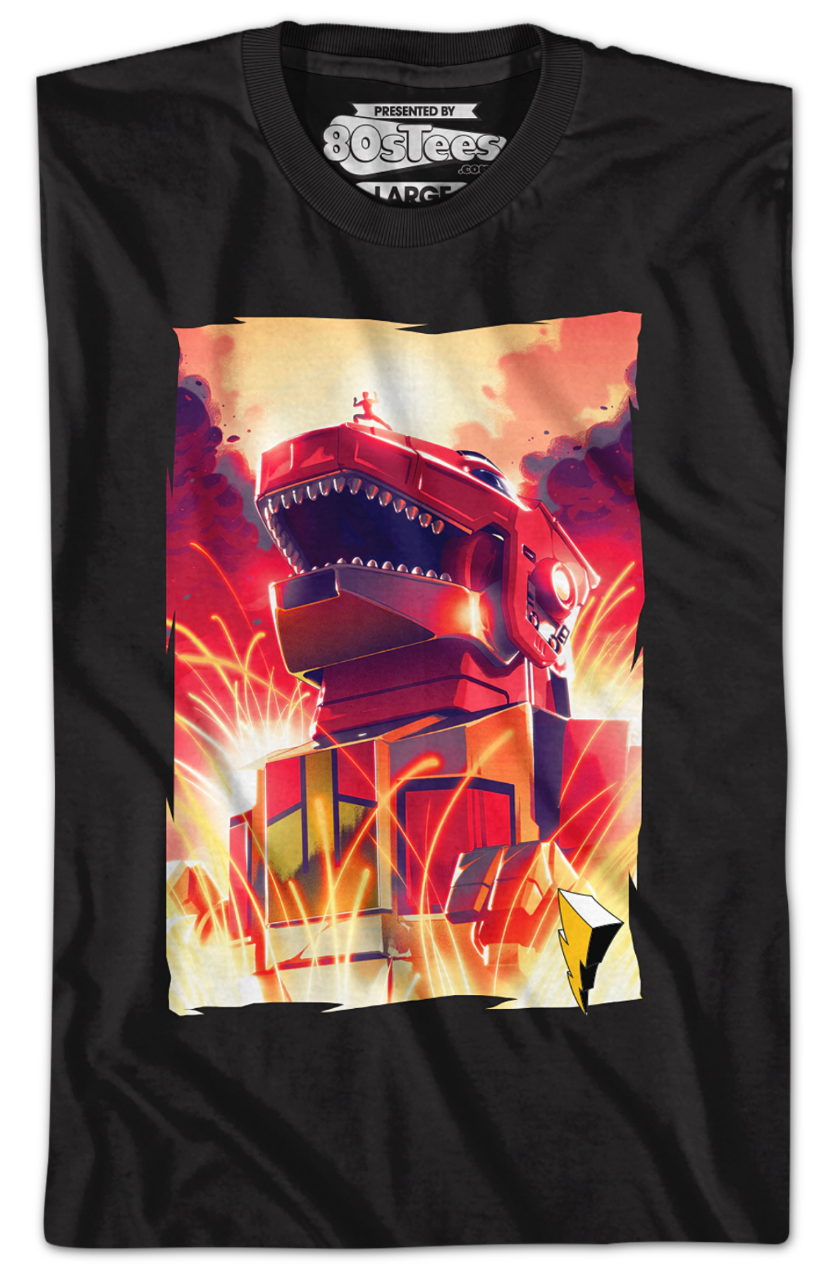 Red Ranger Dinozord Mighty Morphin Power Rangers T-Shirt Hoodie, Sweatshirt | CiraTrend.com (Image 2)