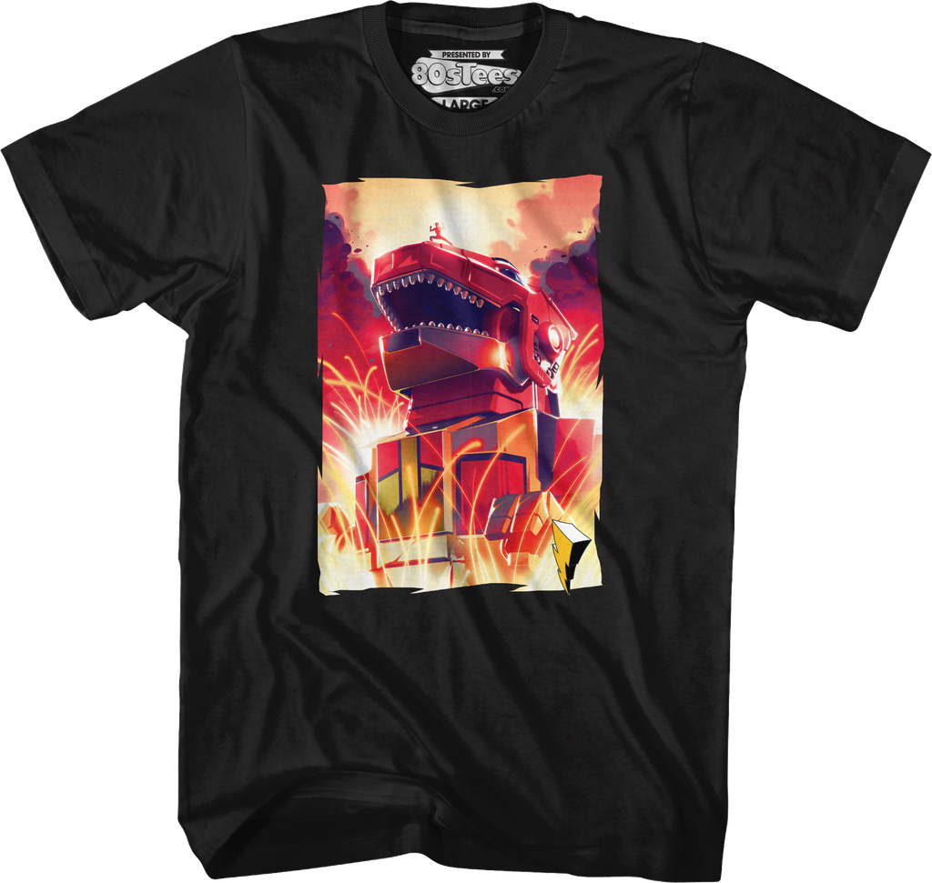 Red Ranger Dinozord Mighty Morphin Power Rangers T-Shirt Hoodie, Sweatshirt | CiraTrend.com (Image 1)