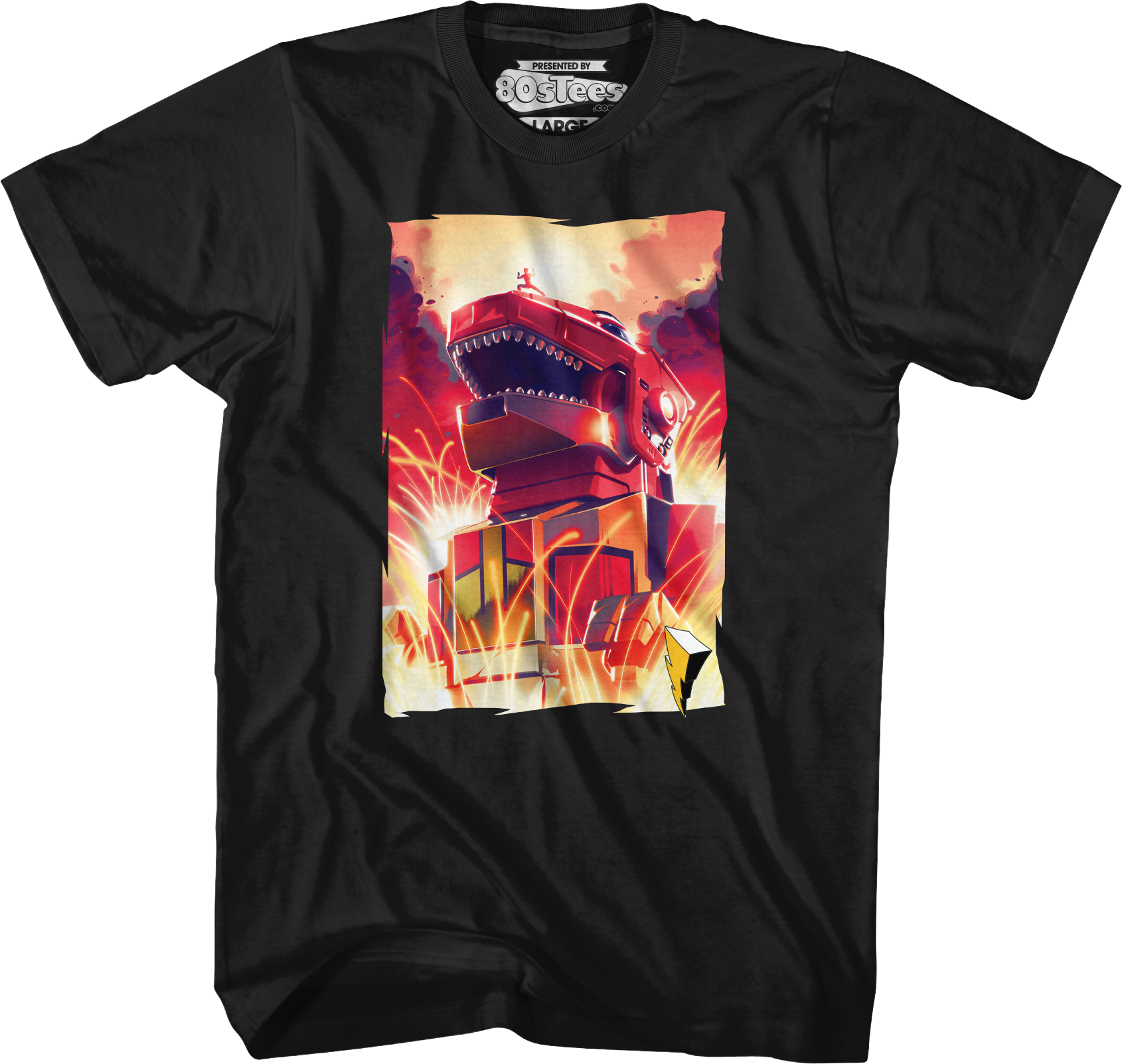 Red Ranger Dinozord Mighty Morphin Power Rangers T-Shirt Hoodie, Sweatshirt | CiraTrend.com (Image 1)
