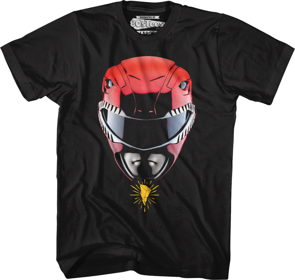 Red Ranger Helmet Mighty Morphin Power Rangers T-Shirt Hoodie, Sweatshirt | CiraTrend.com (Image 1)