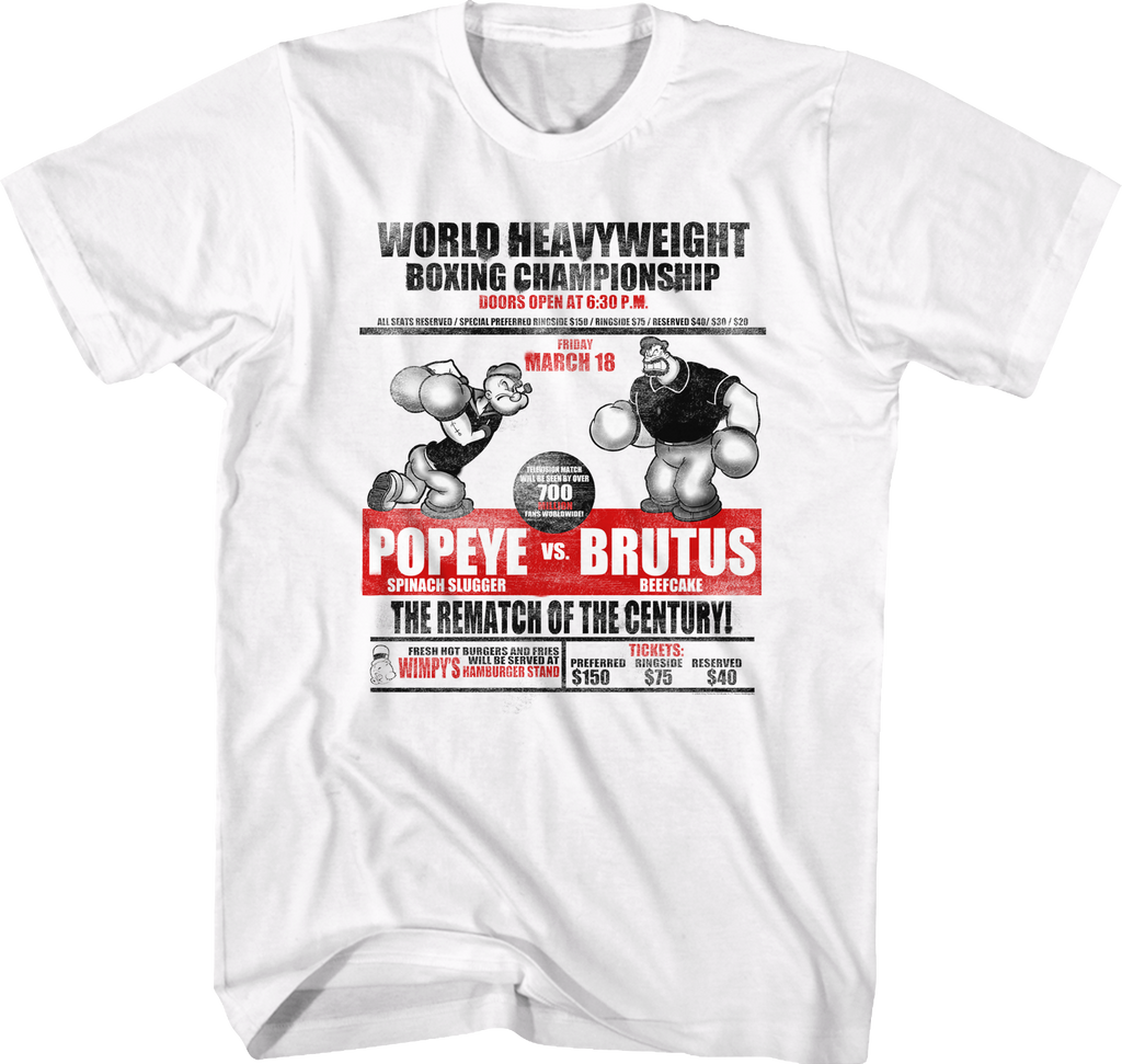 Rematch Of The Century Popeye T-Shirt Hoodie, Sweatshirt | CiraTrend.com (Image 1)