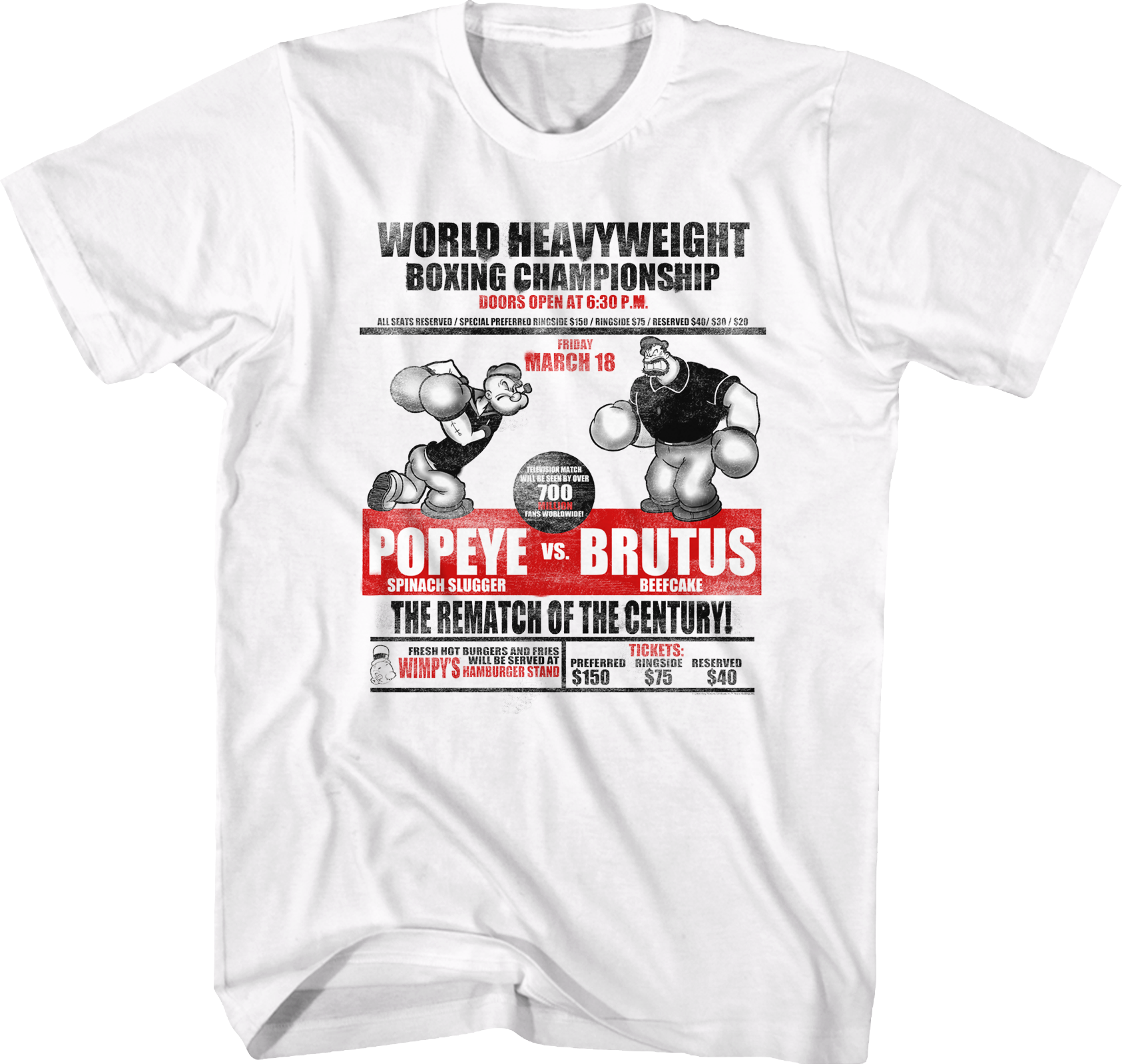 Rematch Of The Century Popeye T-Shirt Hoodie, Sweatshirt | CiraTrend.com (Image 1)