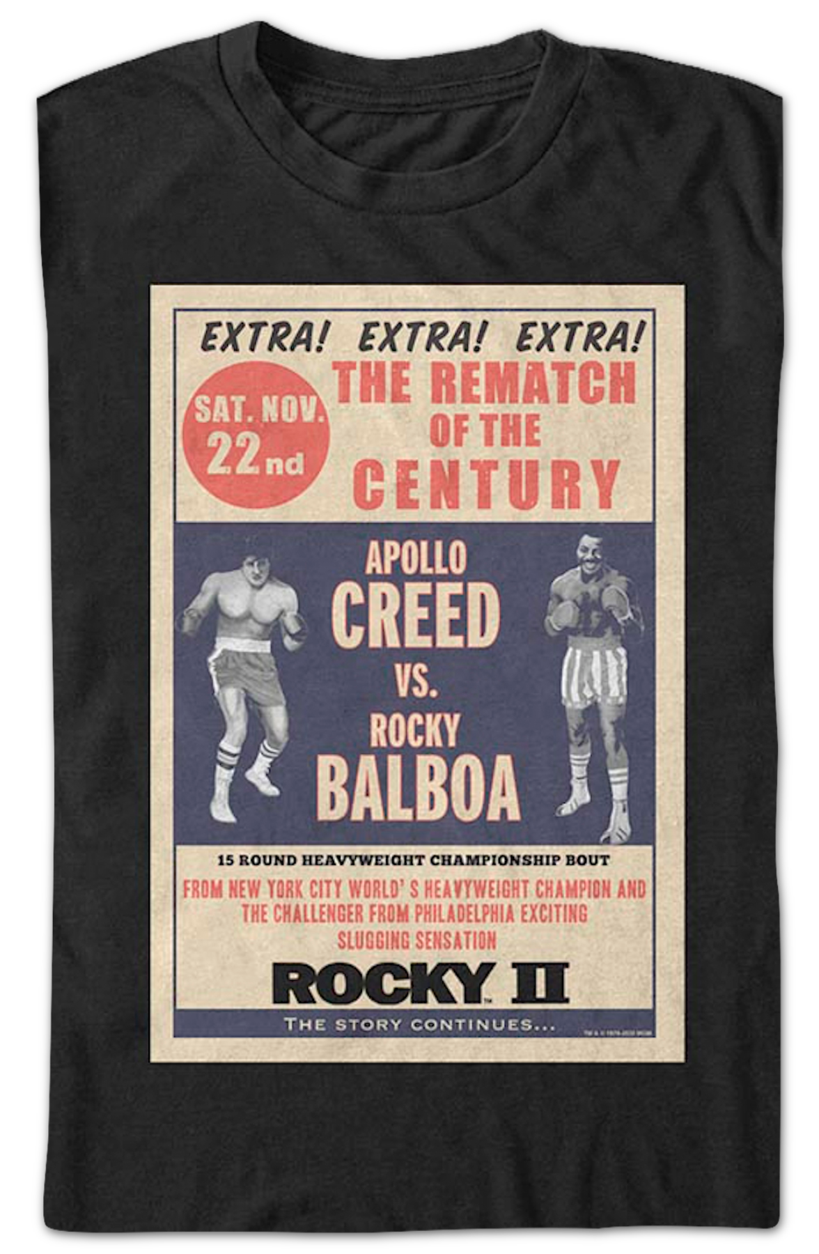 Rematch Of The Century Poster Rocky II T-Shirt Hoodie, Sweatshirt | CiraTrend.com (Image 2)