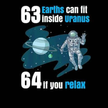 63 Earths Can Fit Inside Uranus T Shirt Funny Plan