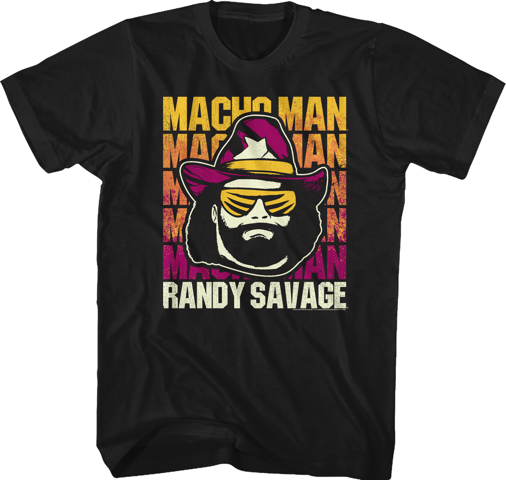 Repeating Macho Man Logo Randy Savage T-Shirt Hoodie, Sweatshirt | CiraTrend.com (Image 1)