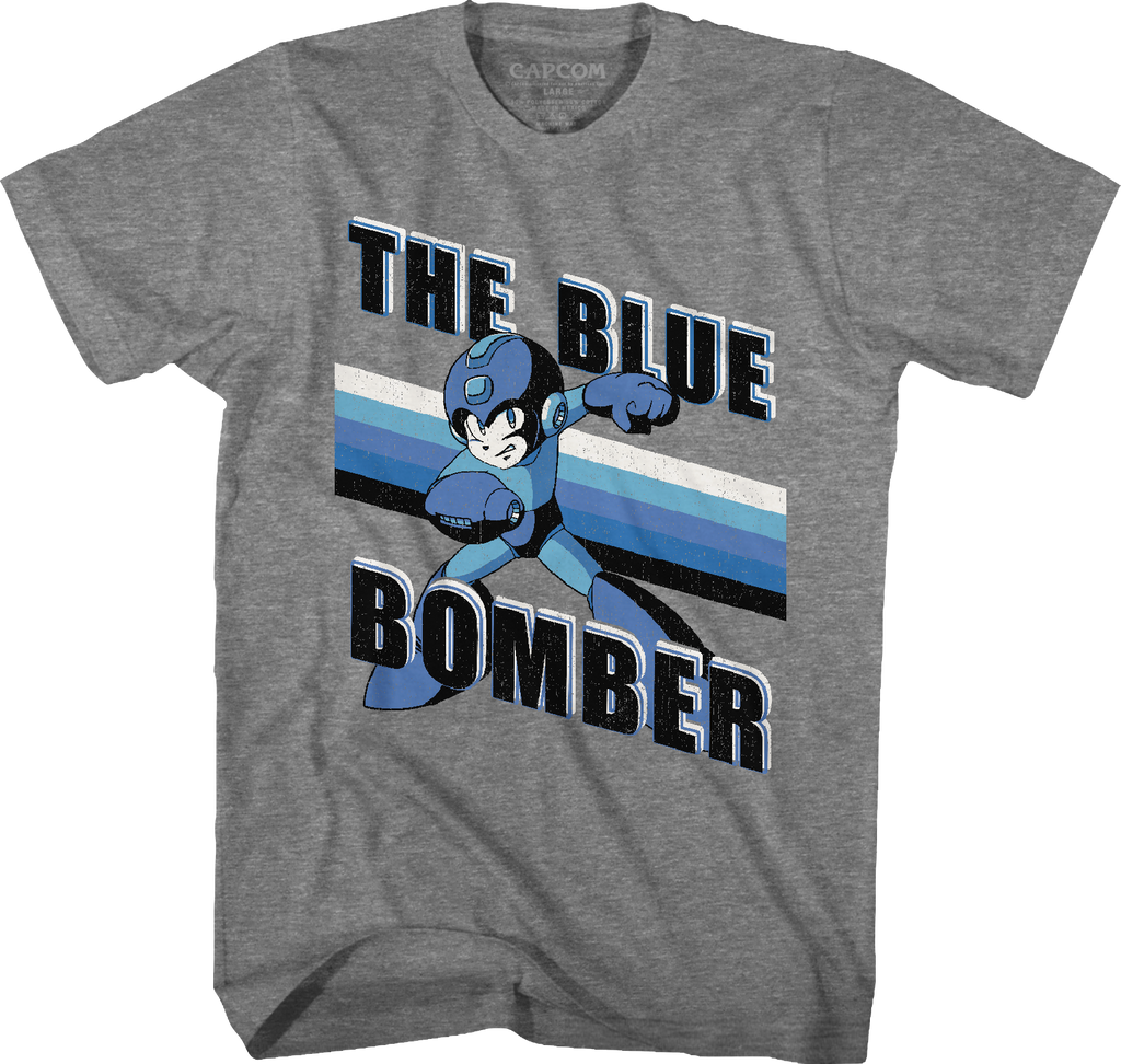 Retro Blue Bomber Mega Man T-Shirt Hoodie, Sweatshirt | CiraTrend.com (Image 1)