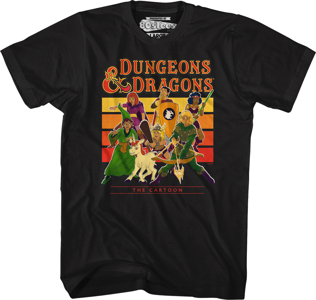 Retro Cartoon Stripes Dungeons & Dragons T-Shirts, Hoodie, Sweatshirt