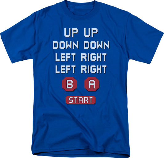 Retro Contra Cheat Code 30 Lives T-Shirt