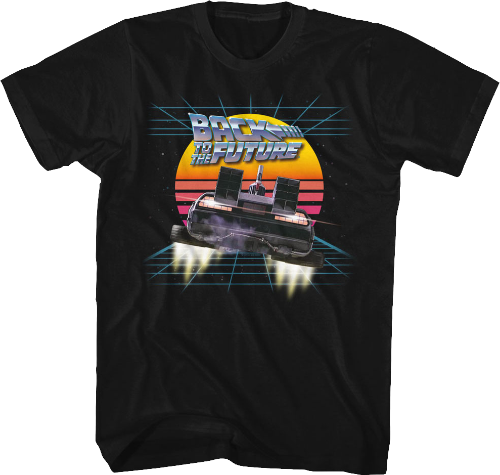 Retro DeLorean And Sunset Back To The Future T-Shirt Hoodie, Sweatshirt | CiraTrend.com (Image 1)