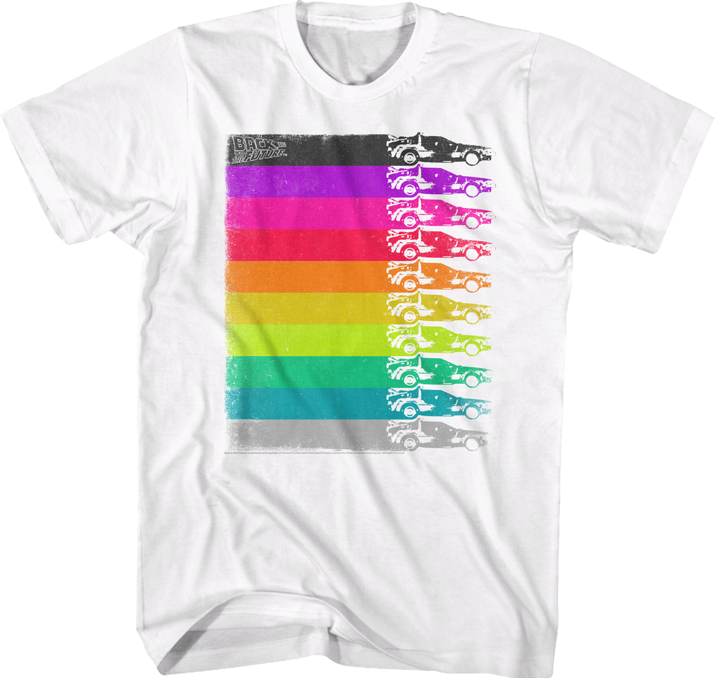 Retro DeLorean Colors Back To The Future T-Shirt Hoodie, Sweatshirt | CiraTrend.com (Image 1)