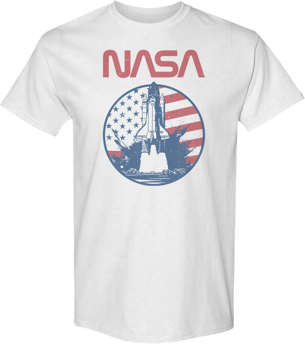 Retro Flag Blastoff NASA T-Shirt Hoodie, Sweatshirt | CiraTrend.com (Image 1)