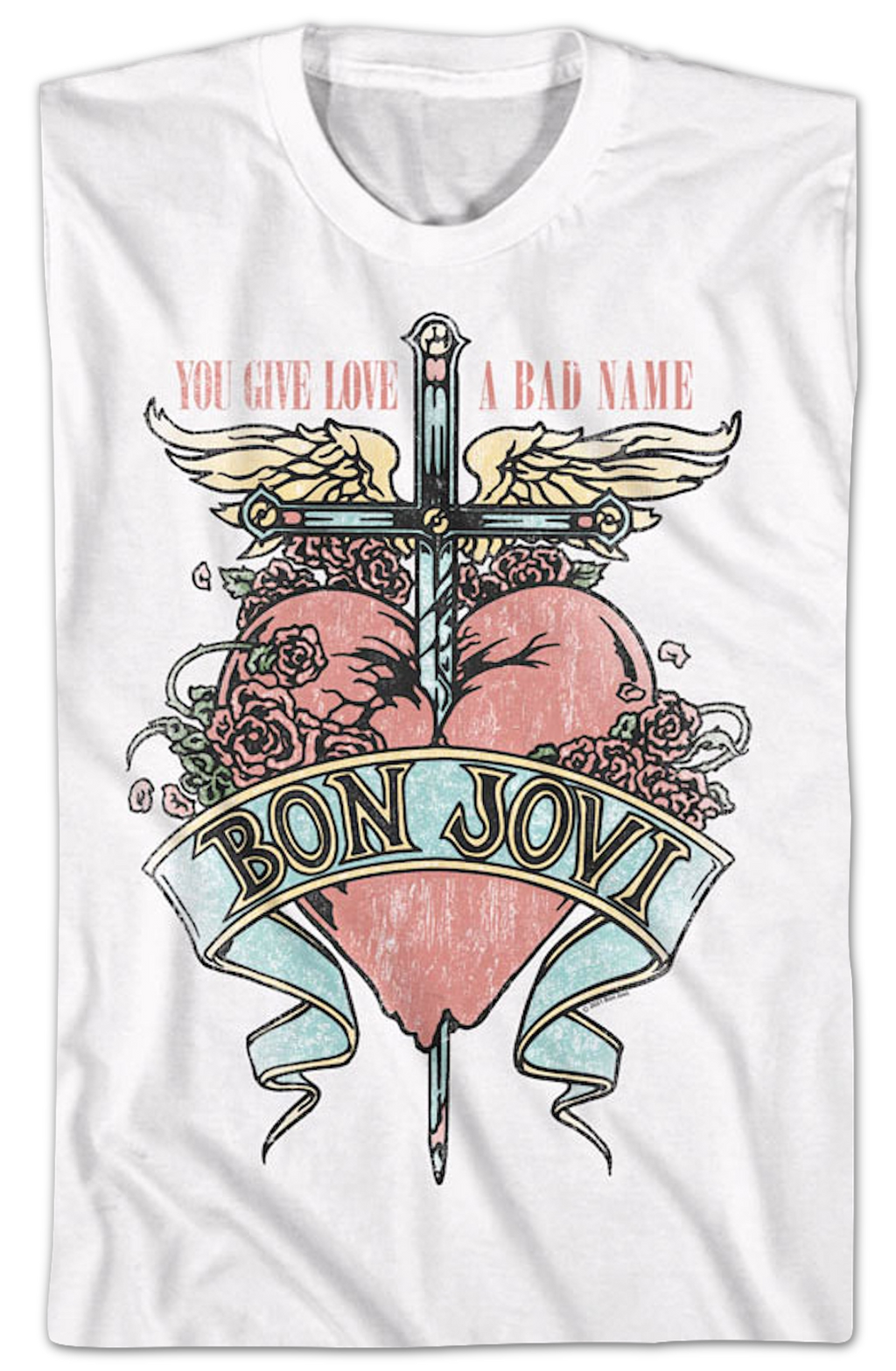Retro Floral Logo Bon Jovi T-Shirt Hoodie, Sweatshirt | CiraTrend.com (Image 2)
