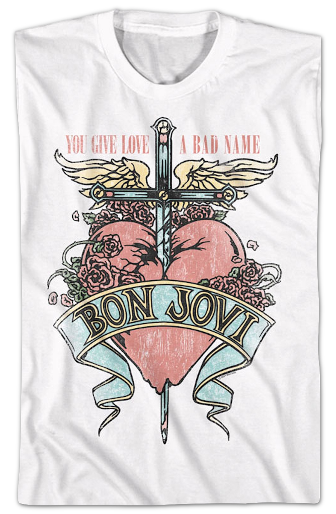 Retro Floral Logo Bon Jovi T-Shirt Hoodie, Sweatshirt | CiraTrend.com (Image 2)