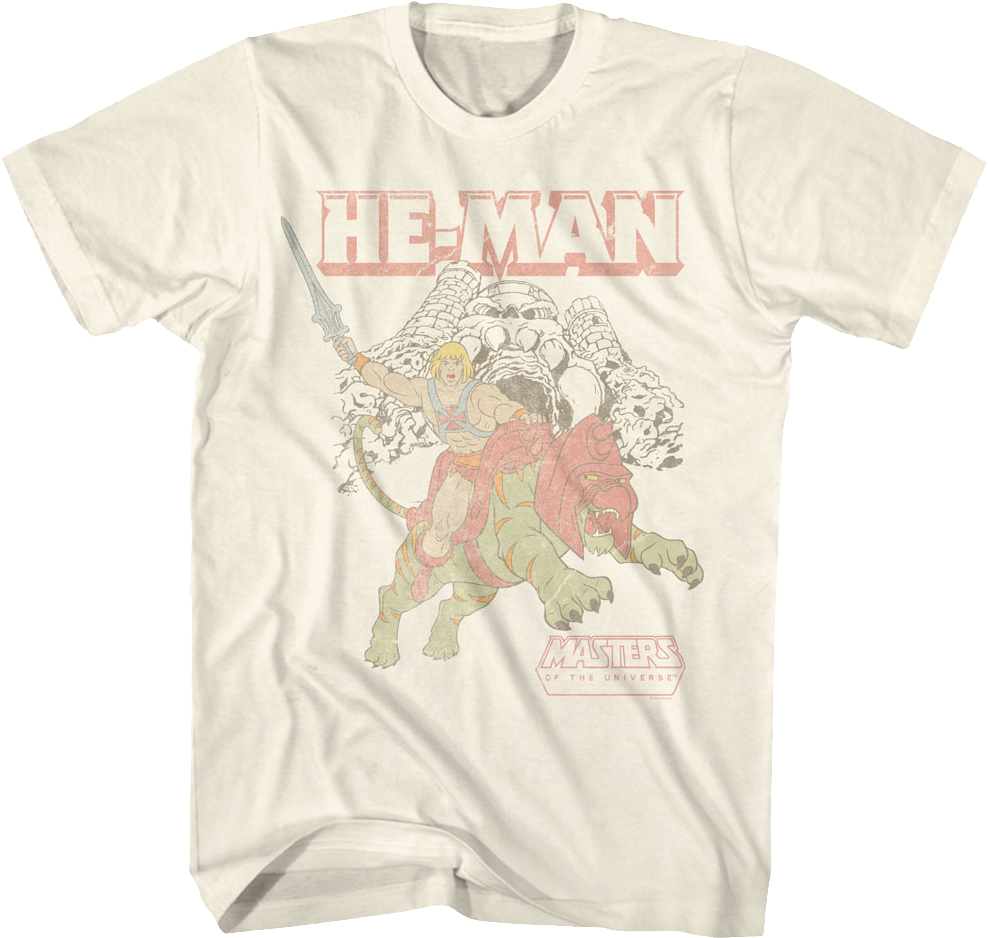 Retro He-Man & Battle Cat Masters of the Universe T-Shirt Hoodie, Sweatshirt | CiraTrend.com (Image 1)