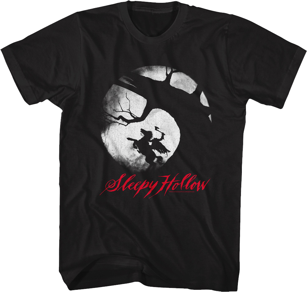 Retro Headless Horseman Silhouette Sleepy Hollow T-Shirt Hoodie, Sweatshirt | CiraTrend.com (Image 1)