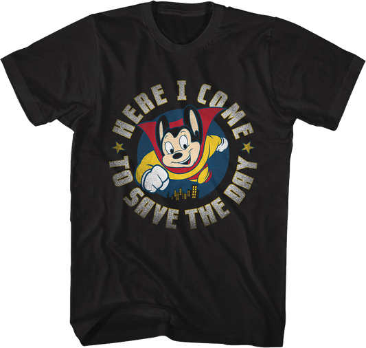 Retro Here I Come To Save The Day Mighty Mouse T-Shirt