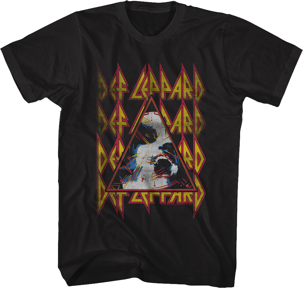 Retro Hysteria Triangle Def Leppard T-Shirt Hoodie, Sweatshirt | CiraTrend.com (Image 1)