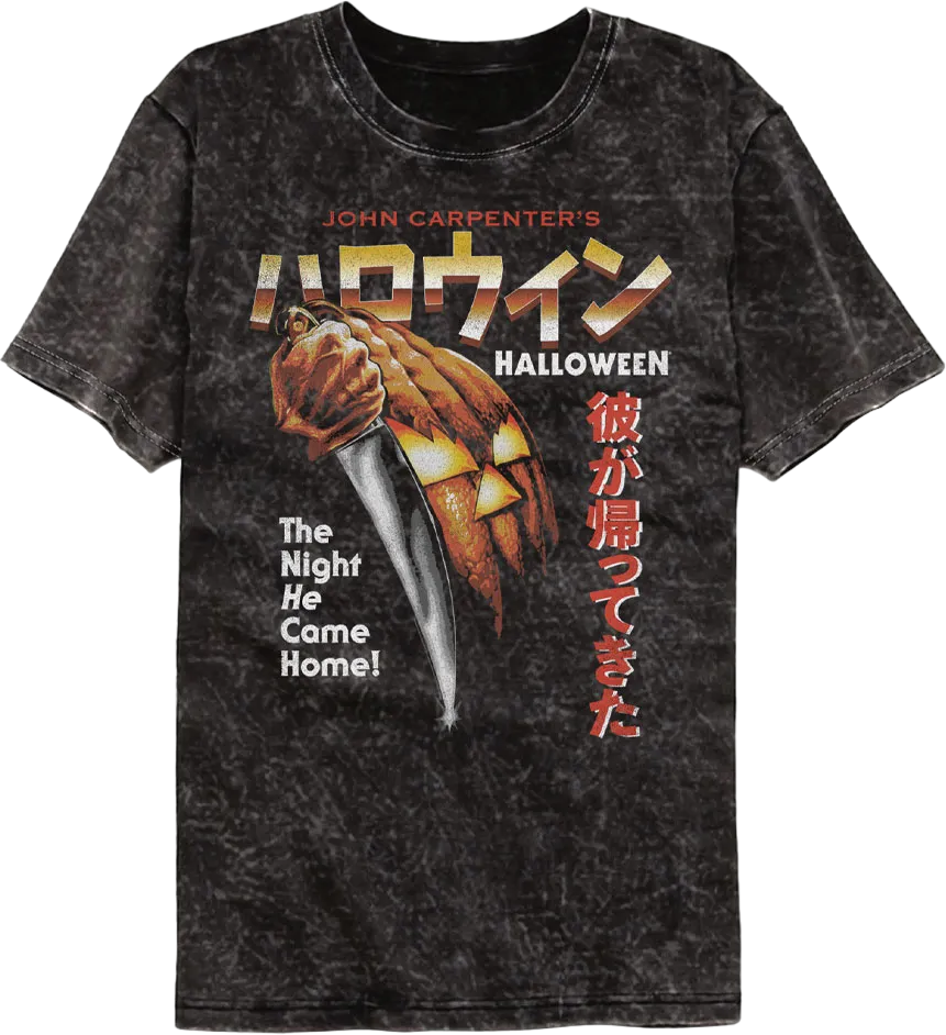 Retro Japanese Poster Halloween Mineral Wash T-Shirt Hoodie, Sweatshirt | CiraTrend.com (Image 1)