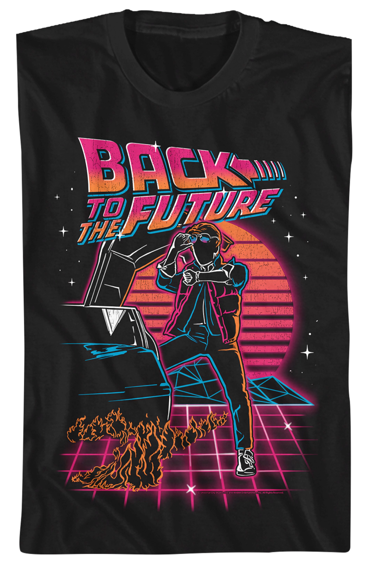 Retro Neon Back To The Future T-Shirt