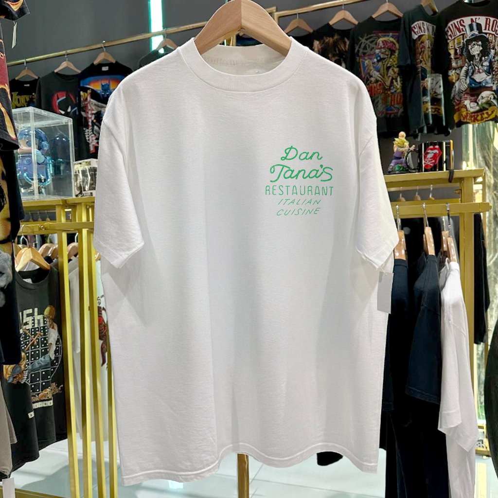 90s DAN TANA'S 'ITALIAN CUISINE' PROMO RARE WASHED WHITE T-SHIRT