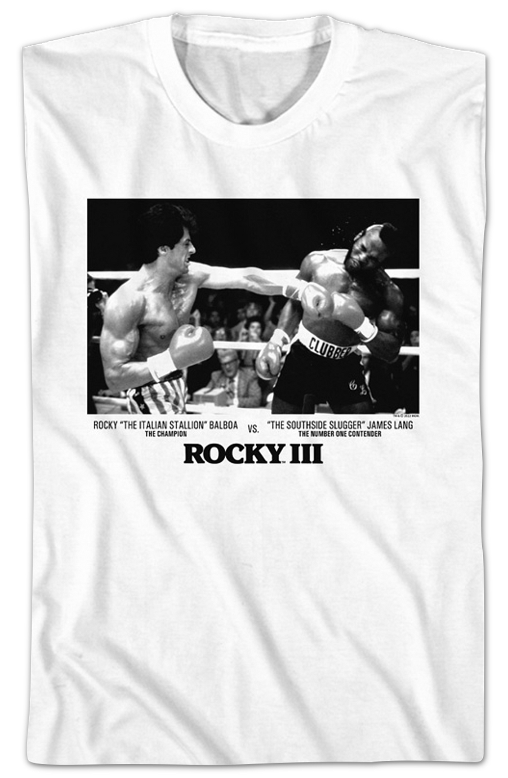 Rocky Balboa vs. Clubber Lang Black And White Photo Rocky III T-Shirt Hoodie, Sweatshirt | CiraTrend.com (Image 2)