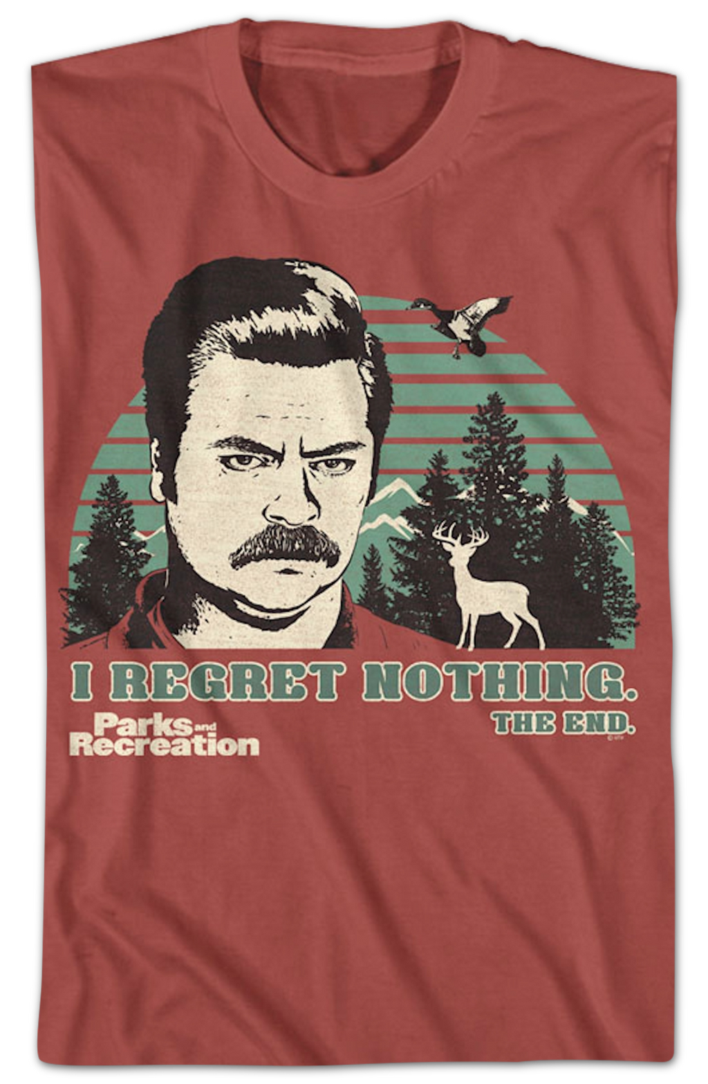 Ron Swanson I Regret Nothing Parks And Recreation T-Shirt Hoodie, Sweatshirt | CiraTrend.com (Image 2)