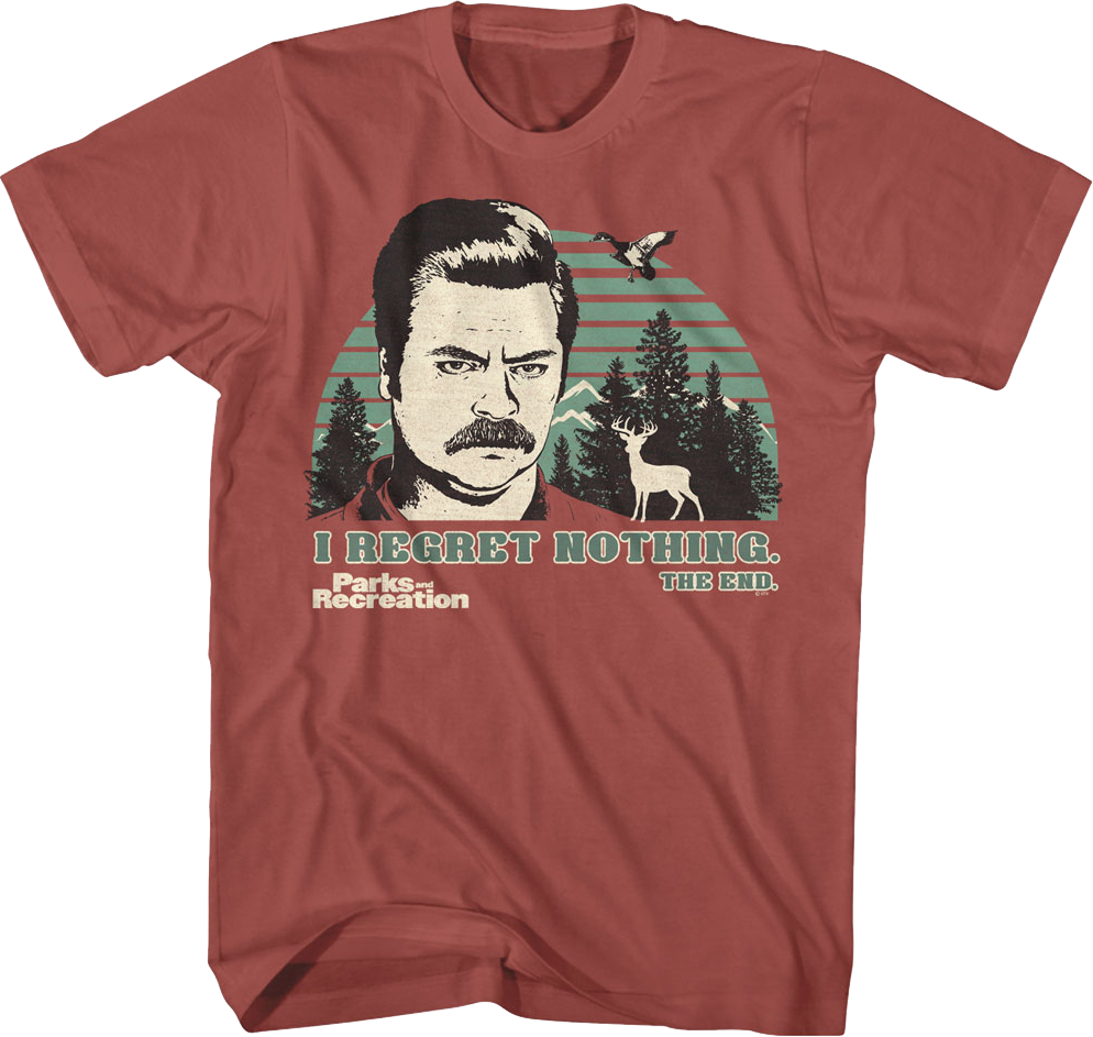 Ron Swanson I Regret Nothing Parks And Recreation T-Shirt Hoodie, Sweatshirt | CiraTrend.com (Image 1)