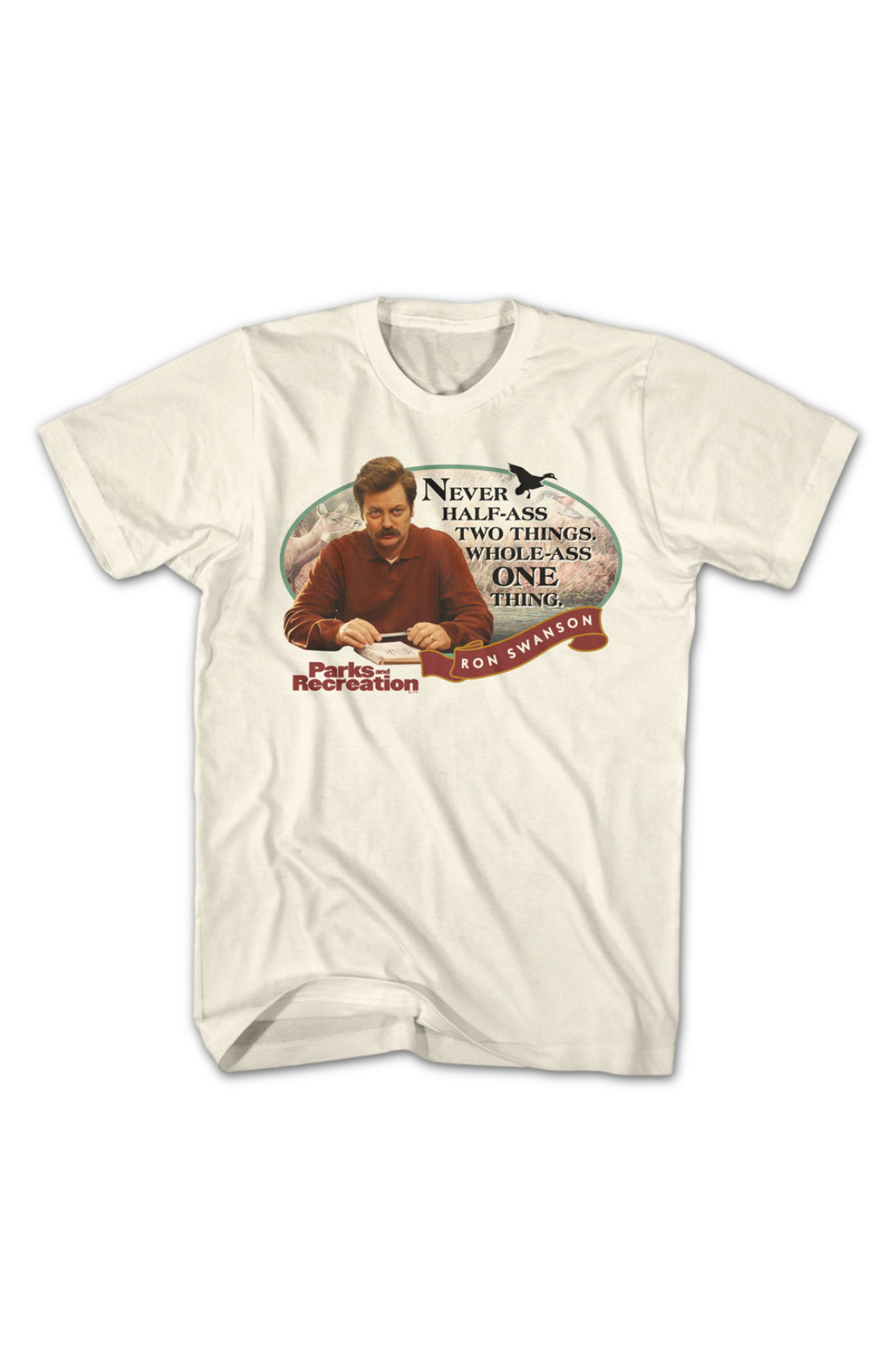 Ron Swanson Never Half-Ass Two Things Parks And Recreation T-Shirt Hoodie, Sweatshirt | CiraTrend.com (Image 2)