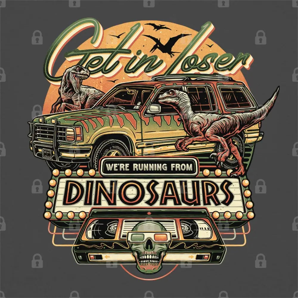 Running from Dinosaurs T-Shirt Hoodie, Sweatshirt | CiraTrend.com (Image 1)