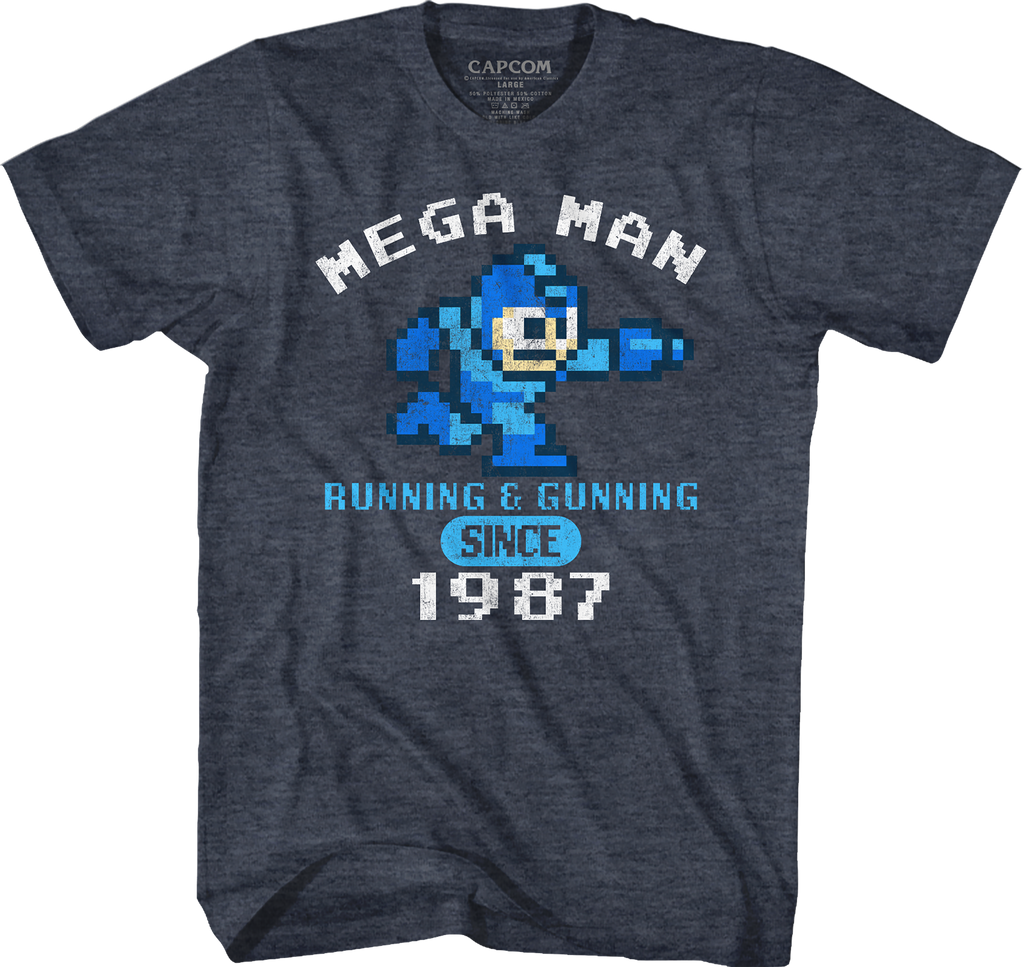 Running & Gunning Since 1987 Mega Man T-Shirt Hoodie, Sweatshirt | CiraTrend.com (Image 1)