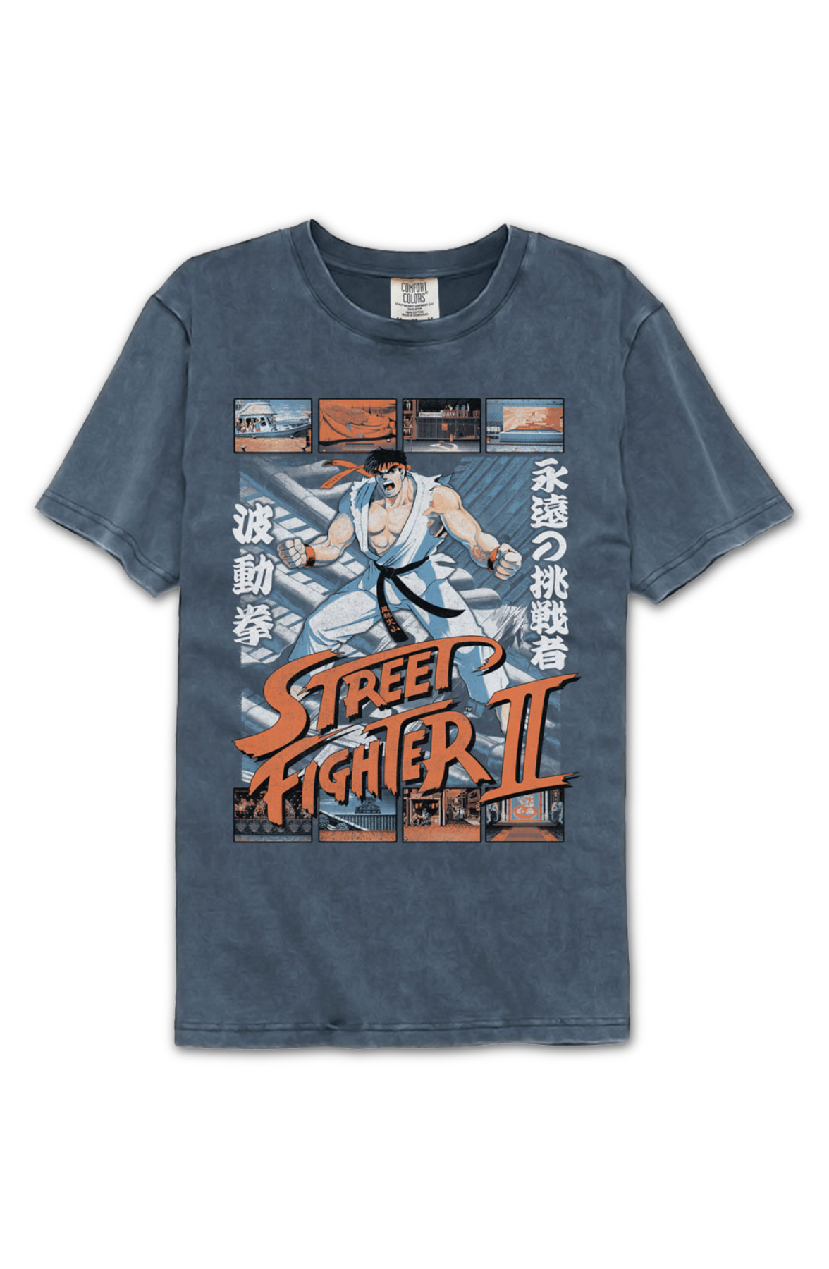 Ryu Fight Scenes Street Fighter II Comfort Colors Brand T-Shirt Hoodie, Sweatshirt | CiraTrend.com (Image 2)