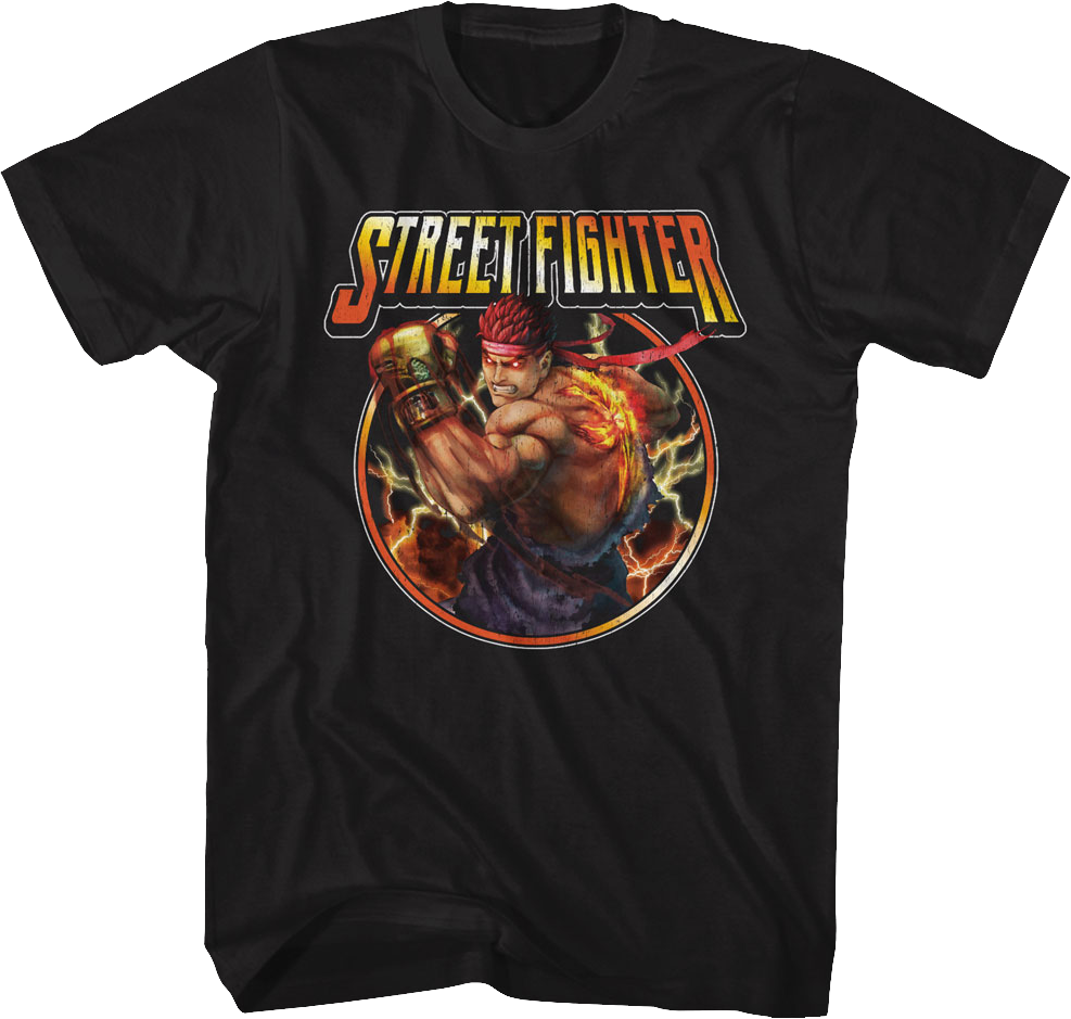 Ryu Lightning Bolts Street Fighter T-Shirt Hoodie, Sweatshirt | CiraTrend.com (Image 1)