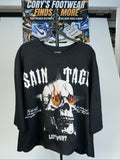 Left Point Men’s Tee OS Fit Black Rhinestone Flame Eyes Size 3xln NWT