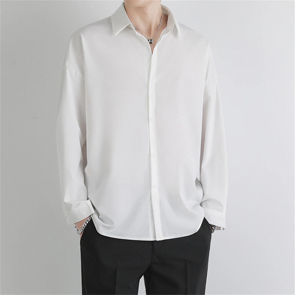 Men's Casual Slim Shirts Long Sleeve Button Down Tops Blouse