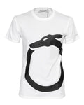 NWT TRUSSARDI Milano T-SHIRT crewneck cotton white black  luxury Italy M