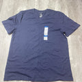 2 - Arizona Solid Blue, White  Short Sleeve V Neck T-shirt Size Medium L-36