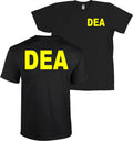 DEA Drug Enforcement Agency NEON YELLOW LETTERS Black T-Shirt - NEW