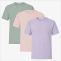 Mens 3 Pack T-shirt Fruit of the Loom | Pastel Soft Tones & Essential Plain