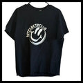 Gildan Interact Club Smiley Face Graphic T-Shirt Black Large Heavy Cotton Tee