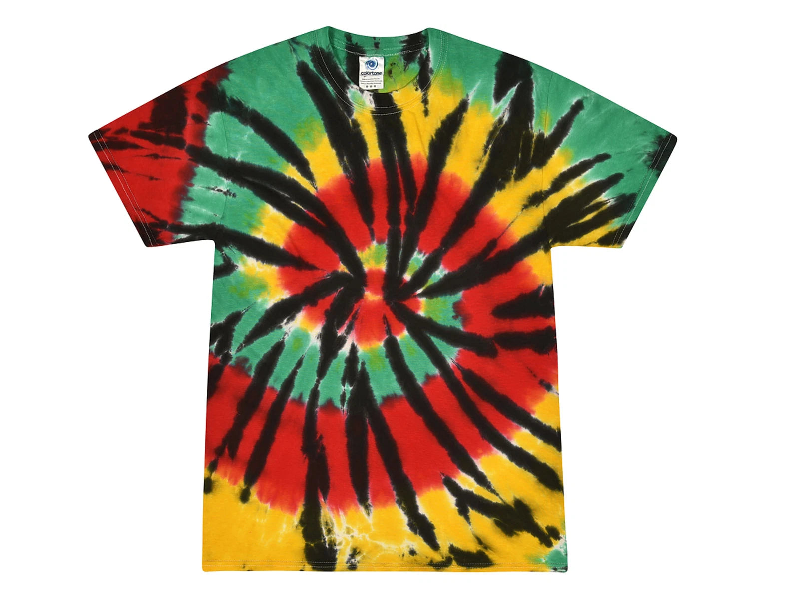 Tie Dye T-Shirts Rasta  Kids & Adults 100% Pre-Shrunk Cotton Colortone