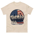 Womens-Patriotic-V-Neck-Shirt,-250-Years-of-Freedom-Floral-Tee,-America-250