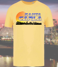Lost Boys Santa Carla, California Retro T-shirt in Soft Yellow, organic cotton.