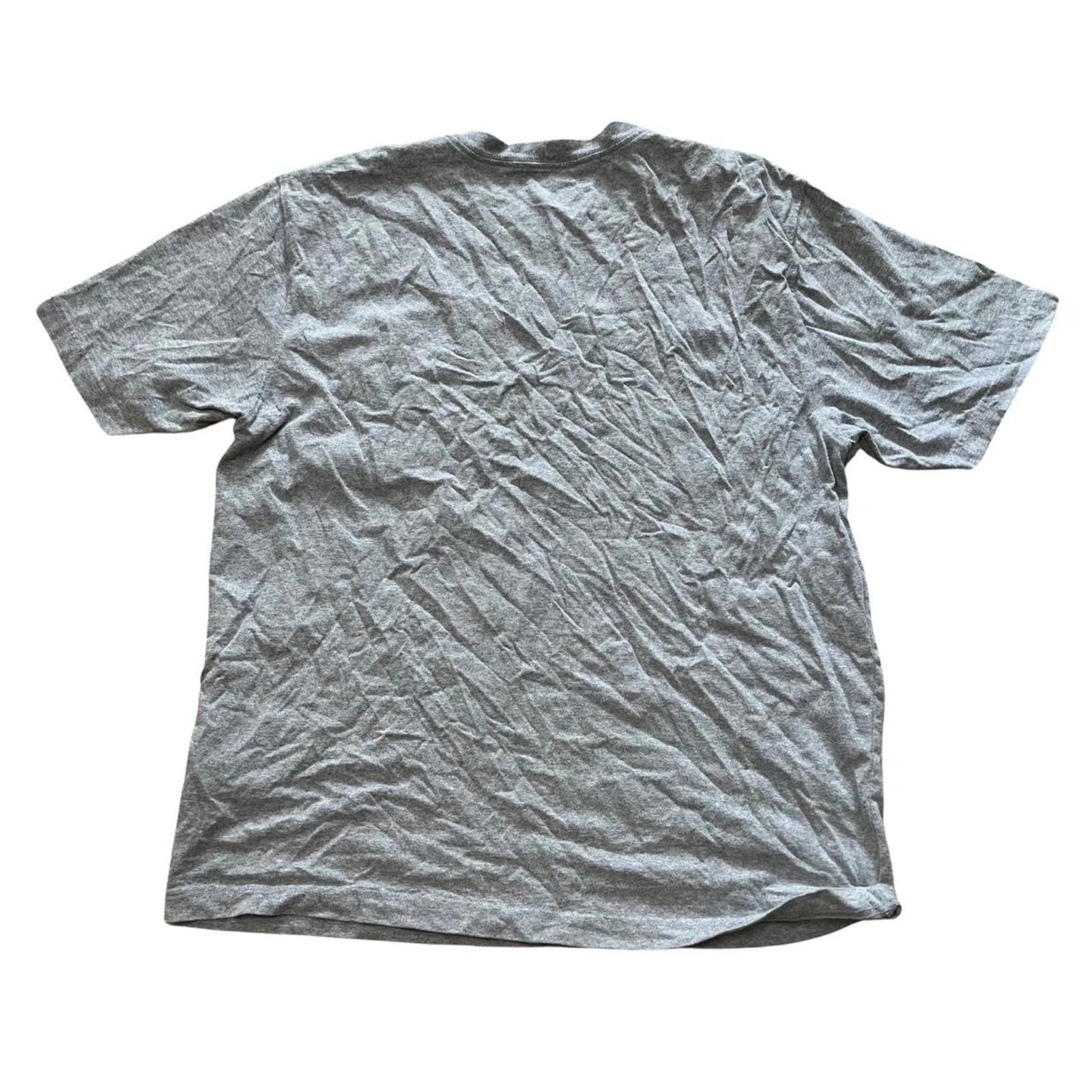 Vintage Grey Carhartt T Shirt Work Skate Tee Basic Blue Paint On Front